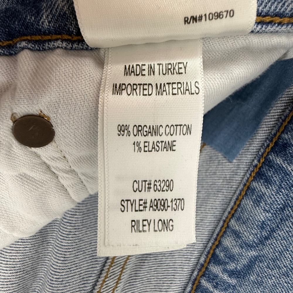 Agolde Riley Long Womens Jeans Size 33 Light Wash High Rise Straight Leg Blue - Picture 10 of 12